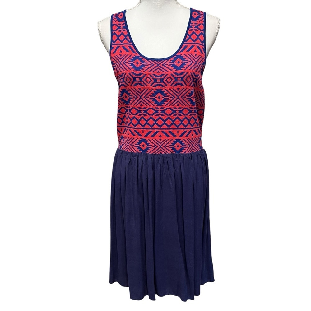 Skies are Blue Dakoda  2fer Sleeveless Southwest Print Lined Dress‎ Size XL NWT